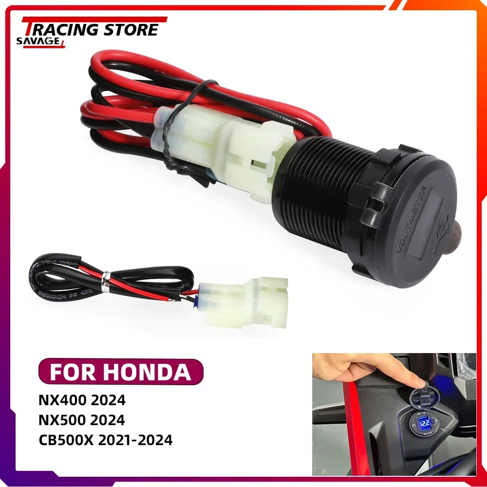 2024 NX CB Motorfiets 3.0 Snellader USB Aux 12 V Power Connector Voor Honda NX400 NX500 CB500X 2 Pins Plug adapter Kabel Socket