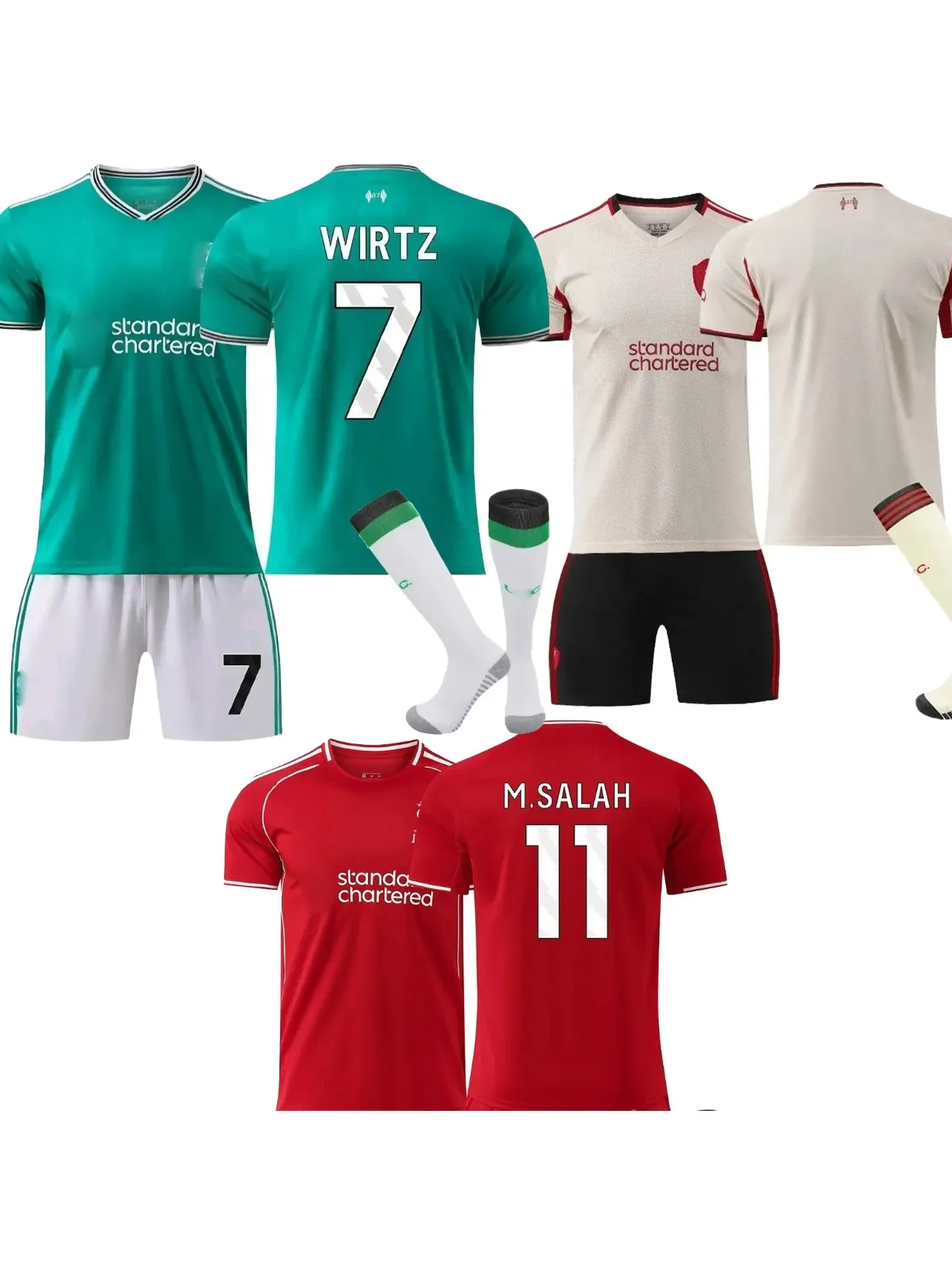 ok25/2026 Liverpool thuis- en uittenues: Wirtz, Salah, Alexander-Arnold Van - Sets voor volwassenen en kinderen - afbeelding 2