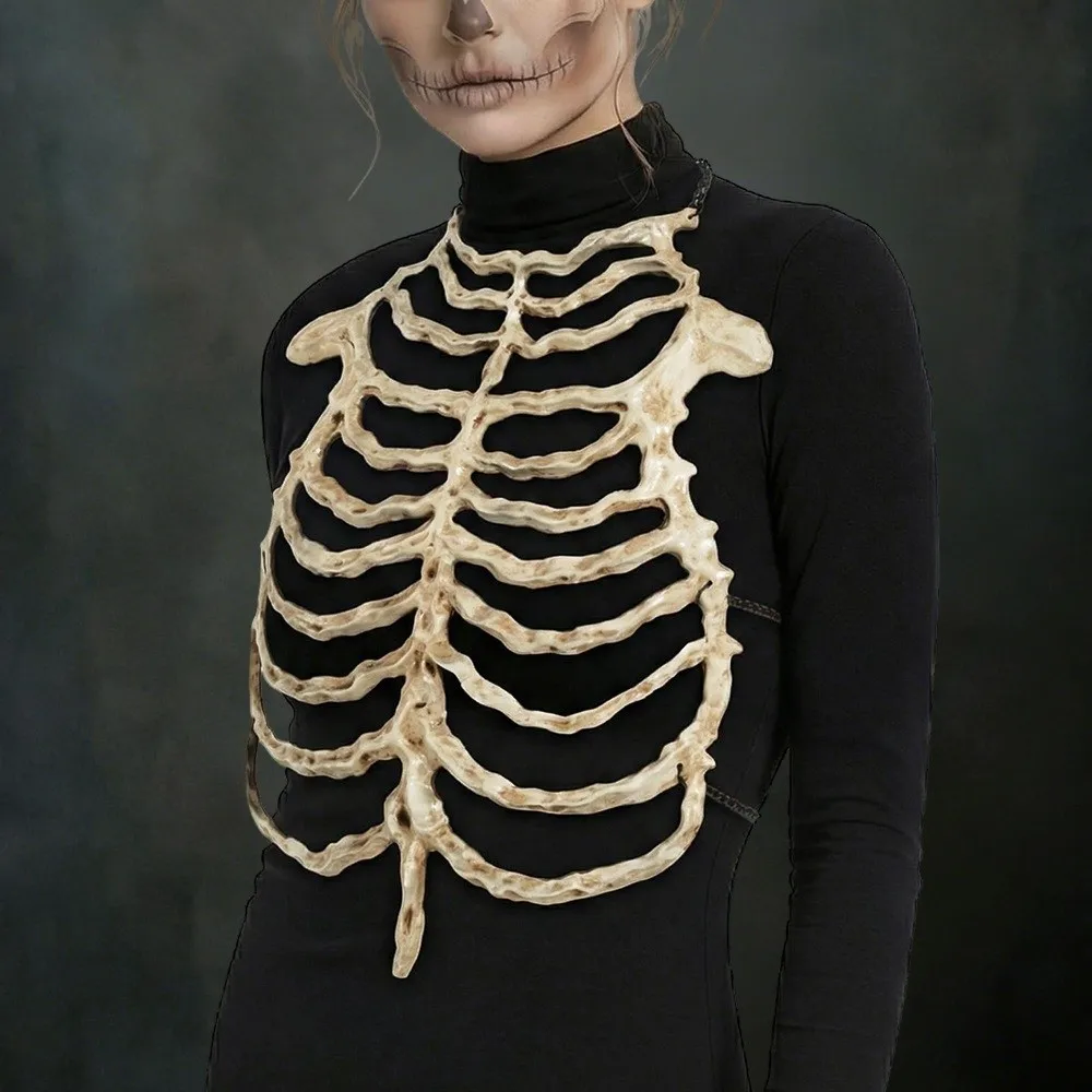 Comfortable Hollow Skeleton Frame Chain Frame Structure Breastbone Costume Accessory Bone Prop Hollow Skeleton Holiday Dress
