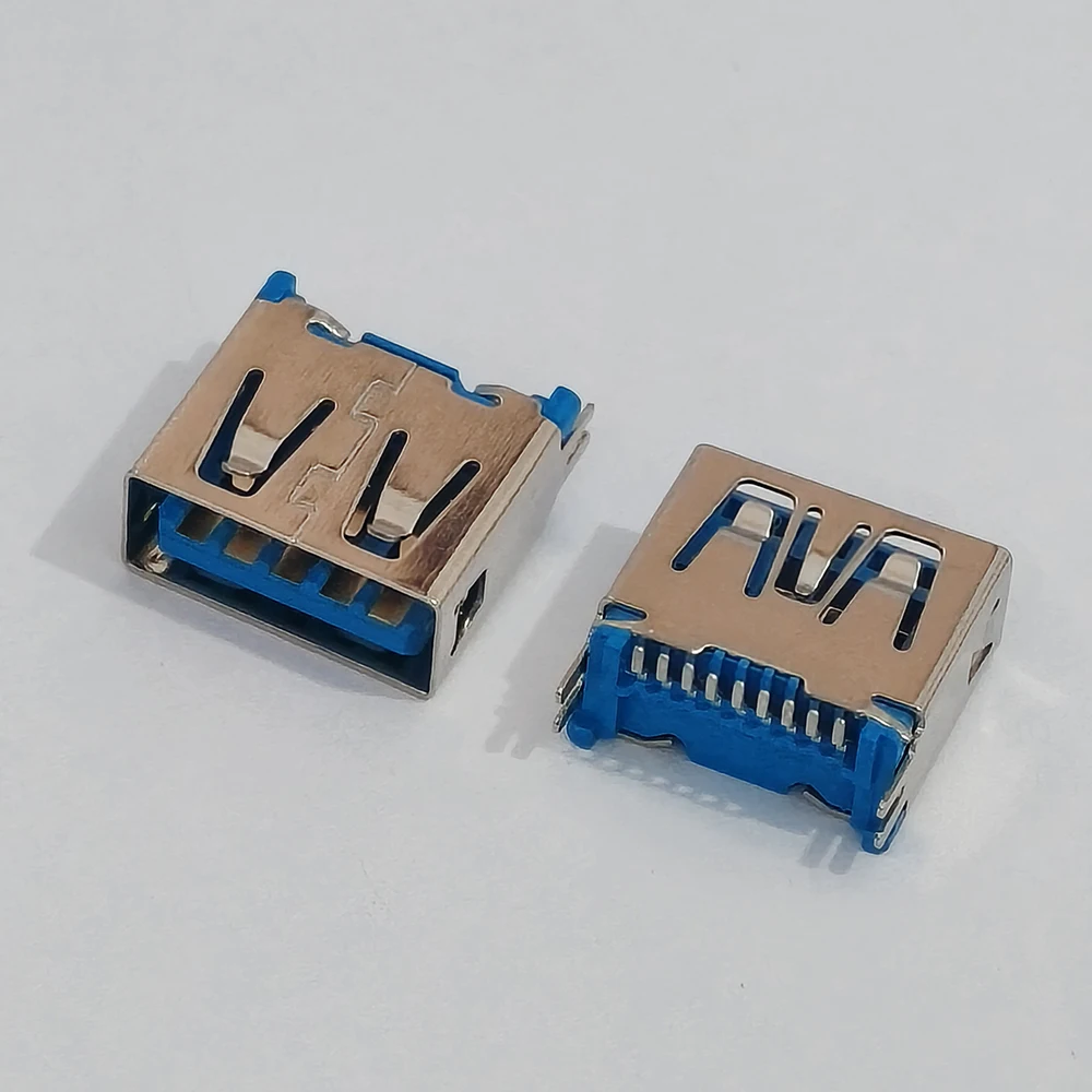 5 Stück USB 3.0 Typ-A Buchse 9P randloser Klemmstecker blauer Isolator Modell 916-862A205EY10200 PCB-Montagebuchse – Detail 6