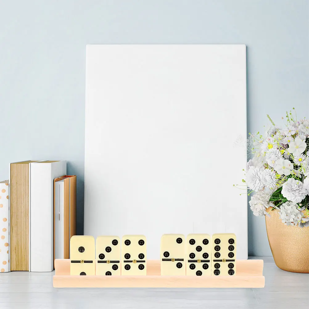 

Wooden Letter Ornaments Domino Game Accessories Multifunction Displaying Holder