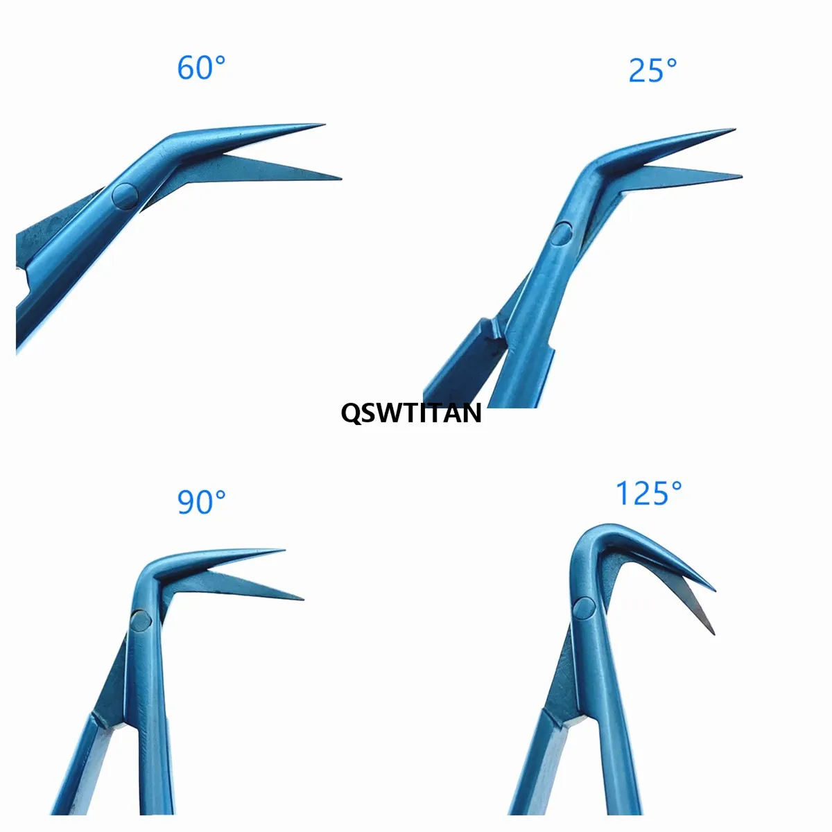 Micro tesoura de titânio angular tesoura neurossurgical scissor/instrumentos microcirúrgicos cardiovasculares