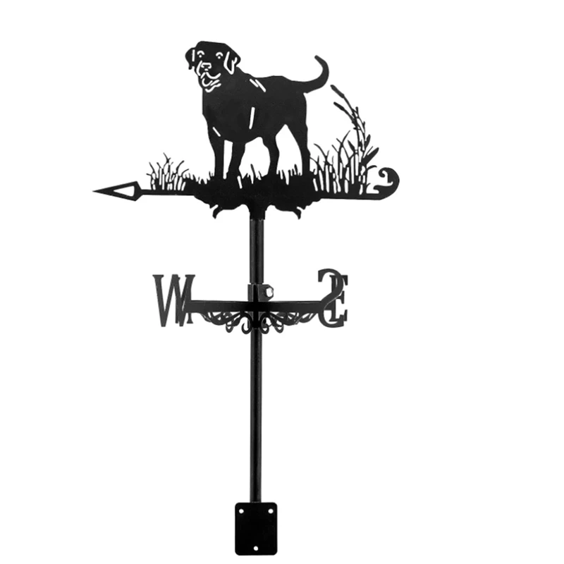 

1Set Dog Metal Weather Vane Weathervane Silhouette Garden Decorative Wind Direction Indicator Black For Outdoor Yard Farm