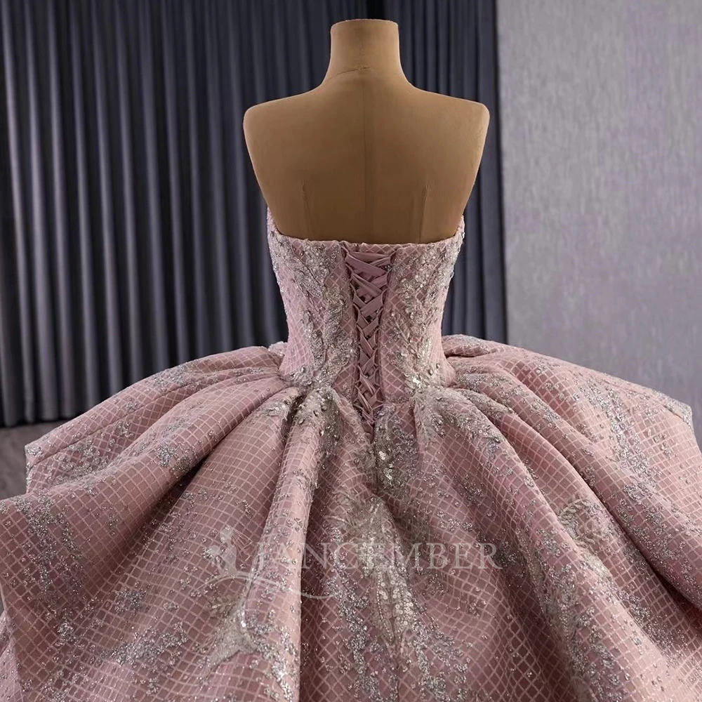 Vestido de baile personalizado brilhante quinceanera vestidos babados mangas destacáveis miçangas cristal organza doce 16 vestido vestidos 15