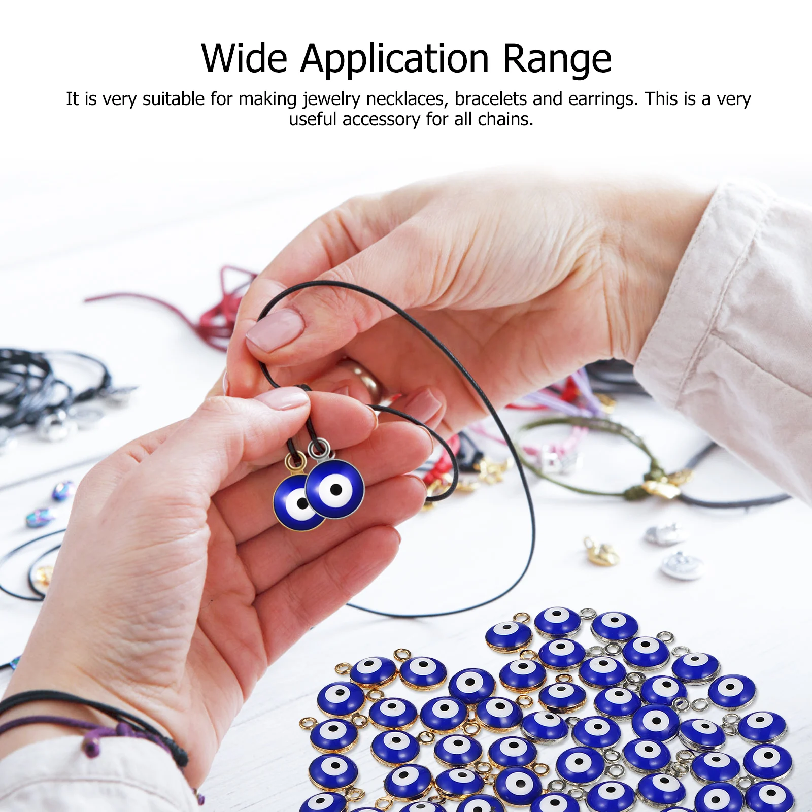 

60 Pcs Eye Pendant Beads Crafts Charms Evil Bracelet Bulk Pendants Number Necklace Man