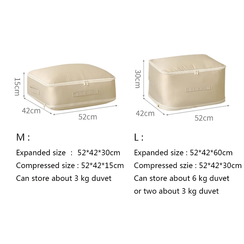 Compression Duvet Storage Bag Large Capacity Closet Cabinet Organizer Foldable Quilt Pillow Blanket Compressed Storage Pouch