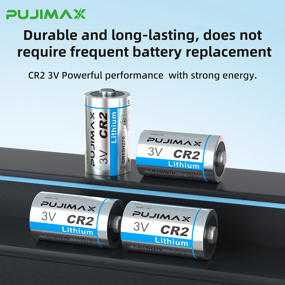 

PUJIMAX CR2 3V Lithium Battery CR15H270 DLCR2 ELCR2 CR15266 Primary Batteries Non-Rechargeable Battery for Camera Smoke Detector