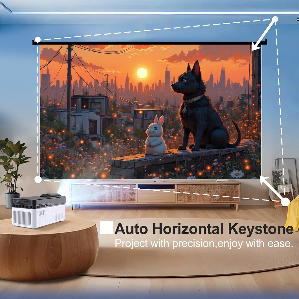 Proyektor Mini Portabel Topleo Short Throw 8k Android 11 Hy450 Video Smart 1080p Home Theater