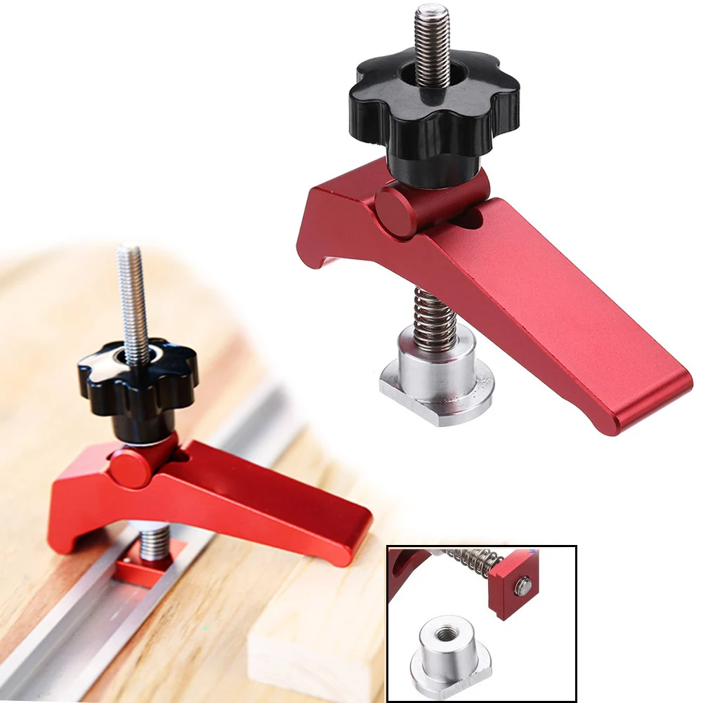

T-Track Clamp Drill Press Clamp Positioning Tasks Aluminum Alloy Construction Dual Slider Options For Metalworking Tasks
