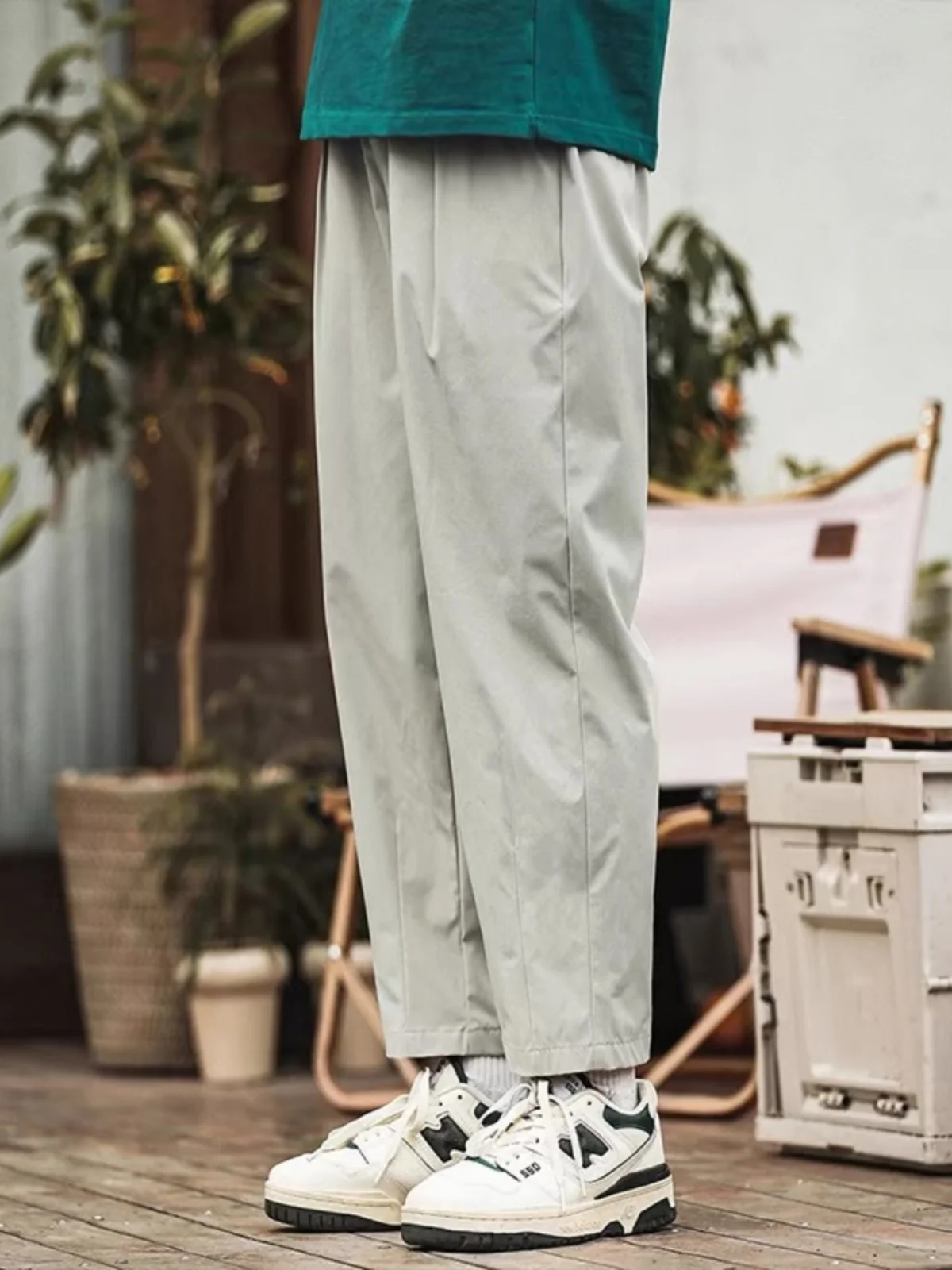 

Мужские летние повседневные брюки из ледяного шелка, прямые, тонкие, быстросохнущие, спортивные, укороченные, свободные, широкие, длинные брюки