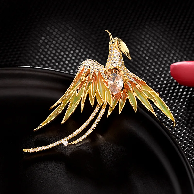 Light Luxury And High-End Chinese Style Phoenix Brooch For Women With Elegant Temperament, Jacket, Corsage Accessories, 2023 Aut