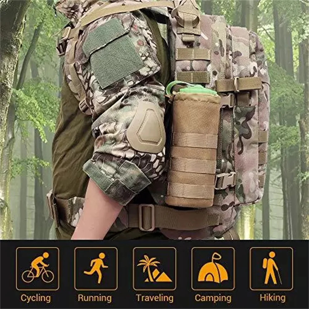 Tactical Molle Water Bottle Bag Pouch Holder Outdoor Travel Camping Hiking Cycling Fishing Hunting Water Bottle Kettle Carrier