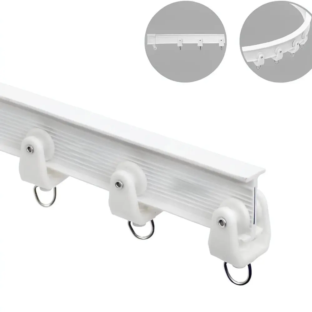 Window Curtain Rail Runners Silent Sliding Gliders Plastic Hooks For Flexible Track Replacement Hardware Fittings