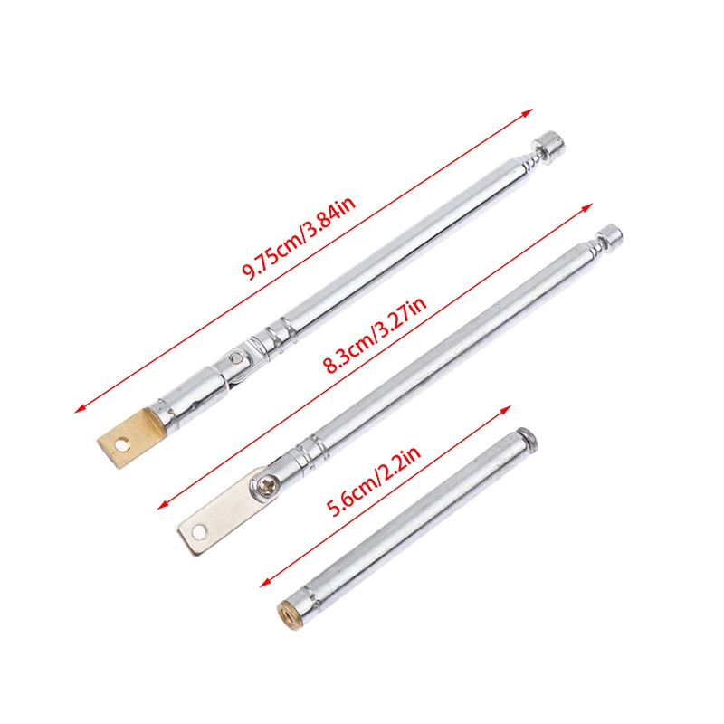 17/25cm 5 Section Metal Full-Channel Am Fm Radio Antenna Telescopic Antenna Rotating Antenna Aerial M2.5