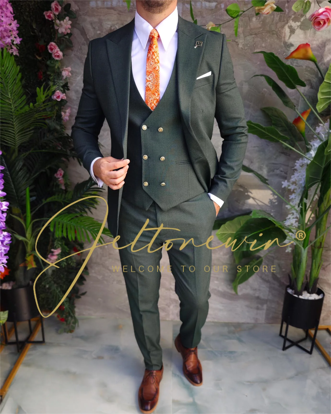 Men's Suits 3 Pieces 2025 New In Fashion Casual Clothing Business Slim-fit Formal Blazer Set Boyfriend Wedding Dresses Suit