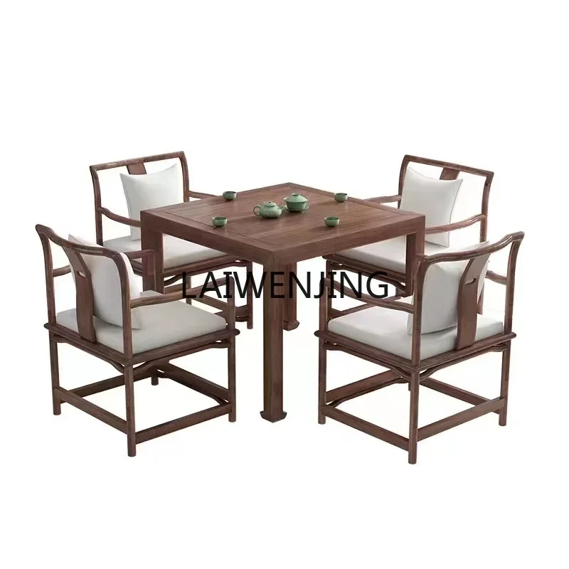 HLZ new Chinese square dining and chair combination eight immortals table solid wood square chess and card table