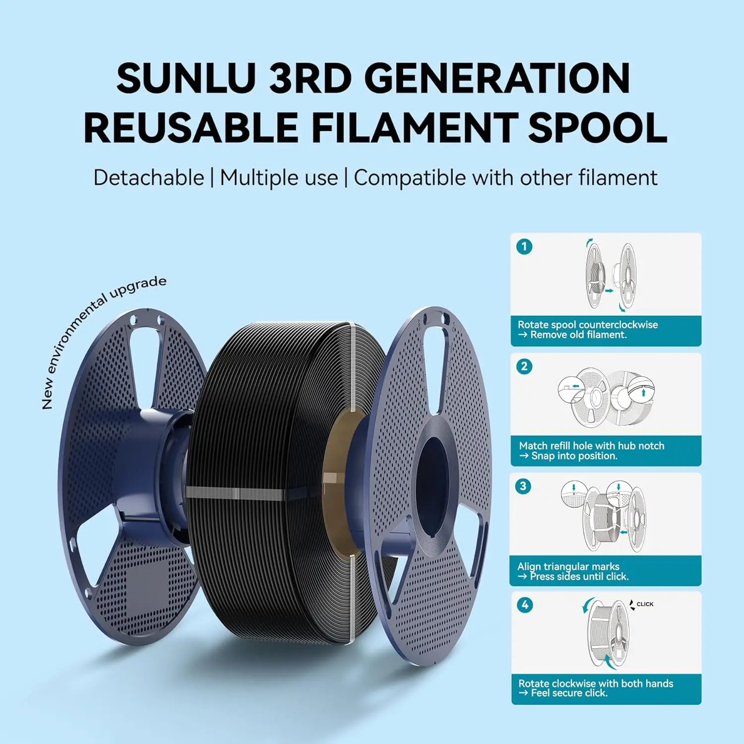 SUNLU PLA / High Speed PLA / PLA + 2.0 10KG im Bündel 1,75mm 1KG, extrem robust 2-3X stärker, Hochgeschwindigkeits-3D-Druckfilament – Detail 12