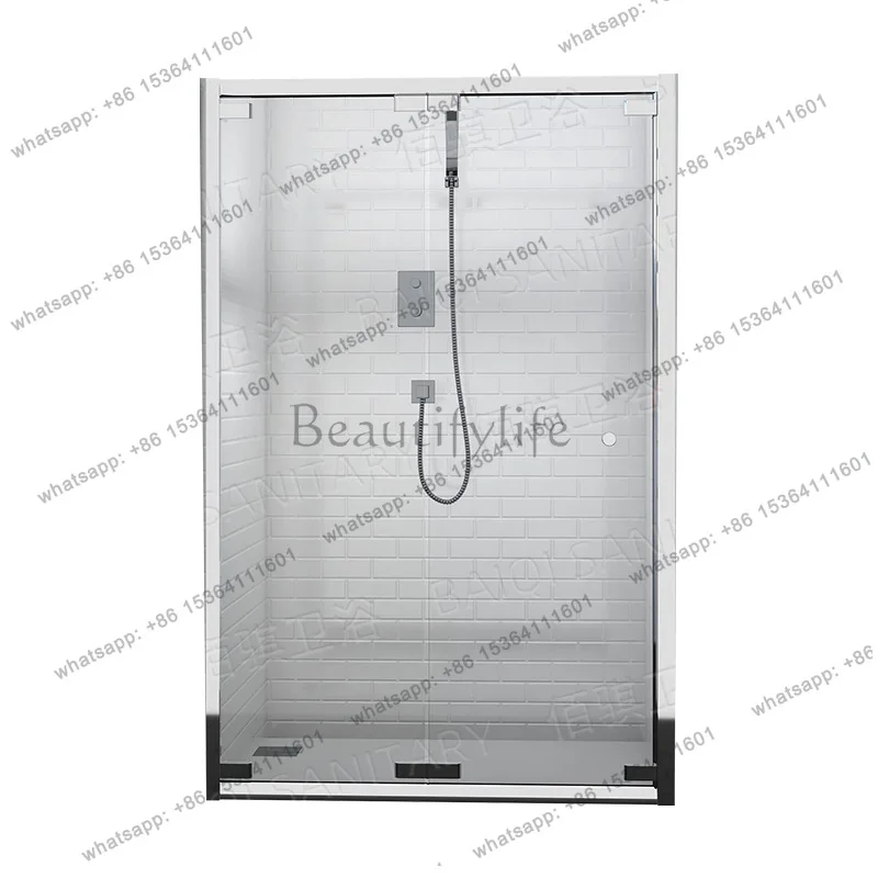 

New one-shaped stainless steel household shower room glass partition hotel B & B