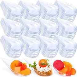 10Pcs Unbreakable Drop Appetizer Plates Tableware Reusable Plastic Tasting Cup Sauce Dish Ice Cream Cup Caviary