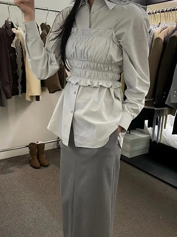 

Adjustable Strap Vest Top Women's Faion Outerwear Collared Loose irt Set Trendy Polyester Fabric Suitable for Ages 8-25