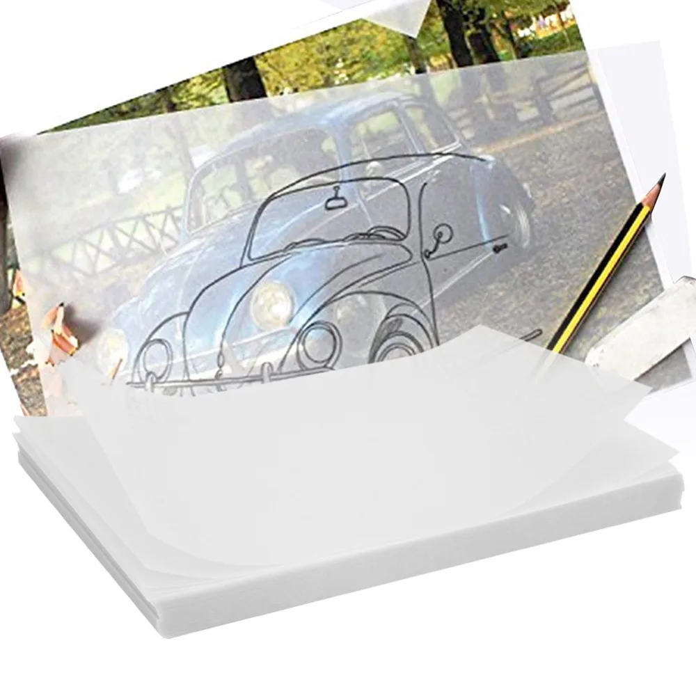 200PCS Half Transparent Vegetable Parchment Paper Pure Wood Pulp Lightweight Parchment Paper A4 Tracing Paper Engineers Use - view 4