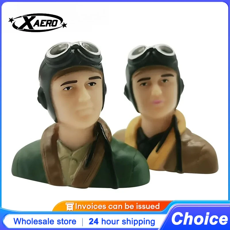 

XAERO 1/6 1/9 Scale WWII RC Pilot Figure with Hat Army Green Brown for RC Plane Car Truck Hobby Model Toy Fit 12-14 Vehicles