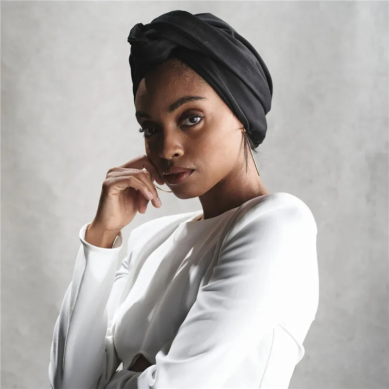 French Vintage Turban Hat Fashion Female Bandana Headband Women\'s Hair Cover Cap Ladies Head Wraps Muslim Head Scarf Bonnet