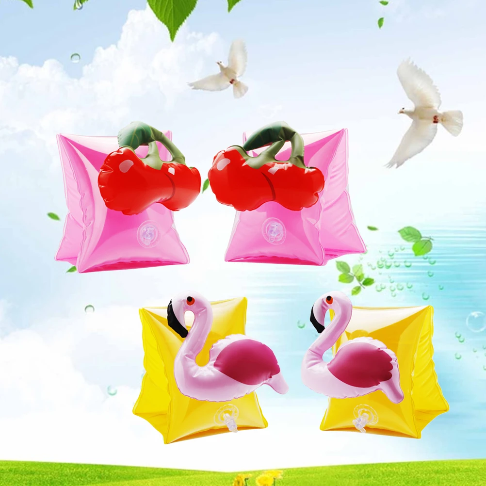 4 قطع من أكمام الأناناس للسباحة القابلة للنفخ على شكل دائرة للذراع