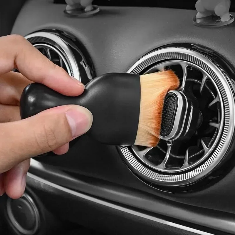 Car Interior Cleaning Brush Keyboard Air Conditioner Camera Thick Soft Fur Clean Brush with Cover Crevice Dust Detailing Tools