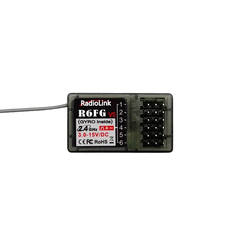 Radiolink 2.4G 6-ch gyro integrated receiver R6FG v5 for RC6GS, RC4GS, RC4G, RC3S, T8FB transmitter