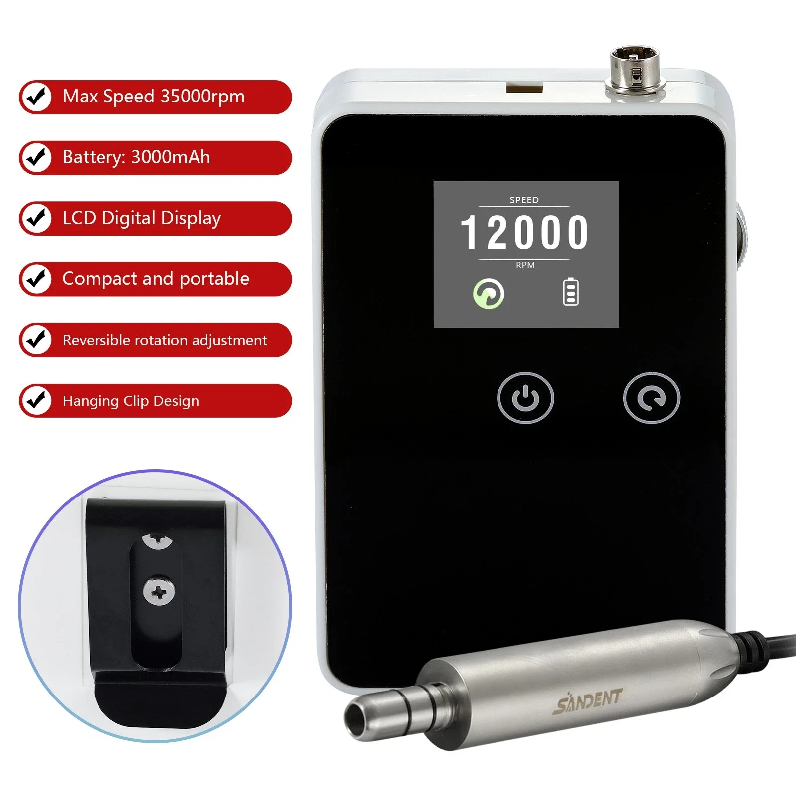 

Dental Lab Polishing Portable Brushless Micromotor Mini Polisher E-Type For NSK Low Speed Contra Angle/Straight Handpiece
