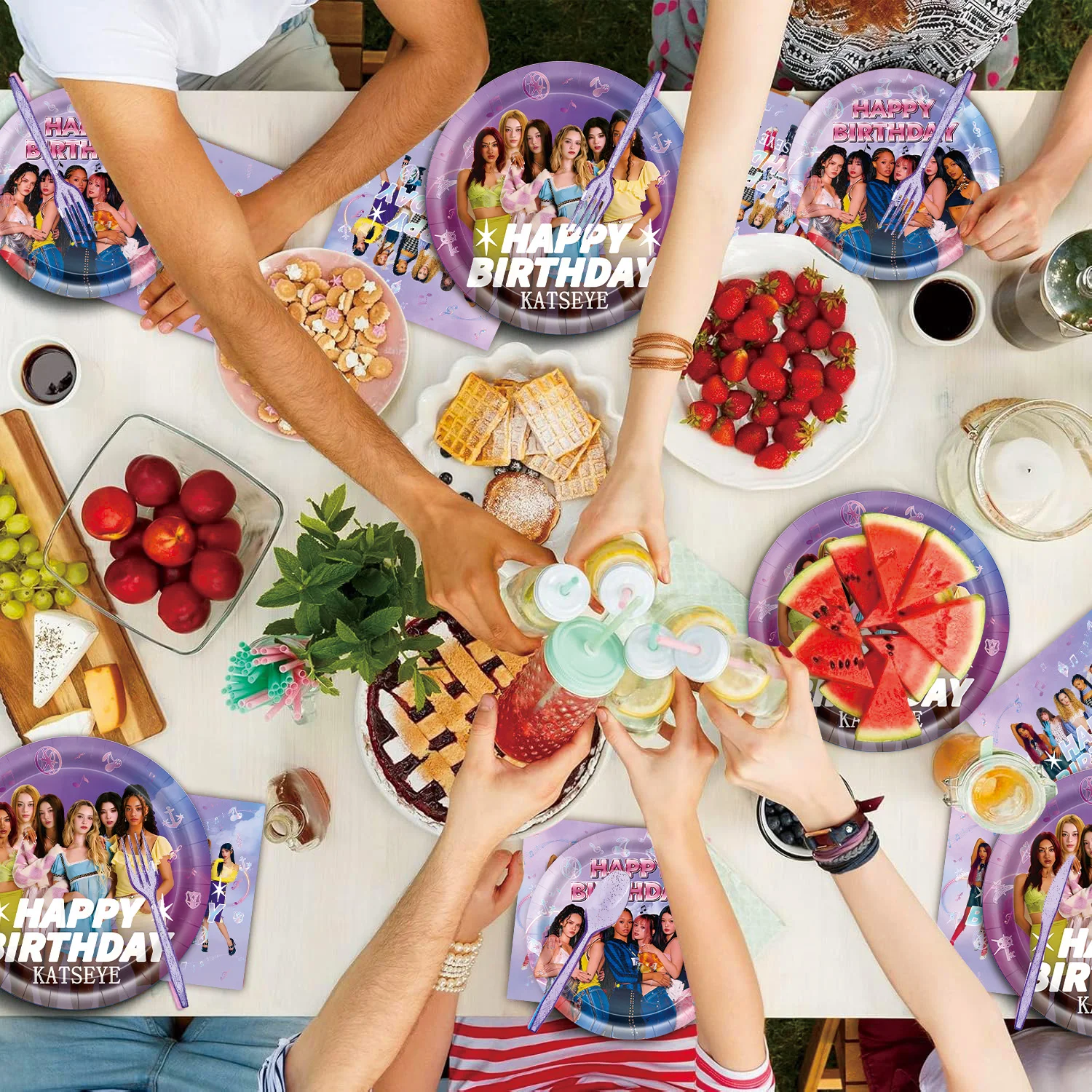 Neue Katseye Geburtstagsdekoration Superstar Party-Favors Aufkleber Poster Ballons Hintergrundbanner Kuchendekoration Baby-Shower-Geschenk – Detail 11
