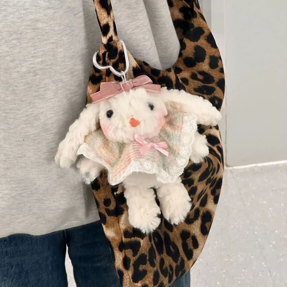 

Cute Plush Rabbit Doll Bag Pendant Dress Cartoon Hanging Decoration Bowknot Lop Ears Car Key Ring Gifts
