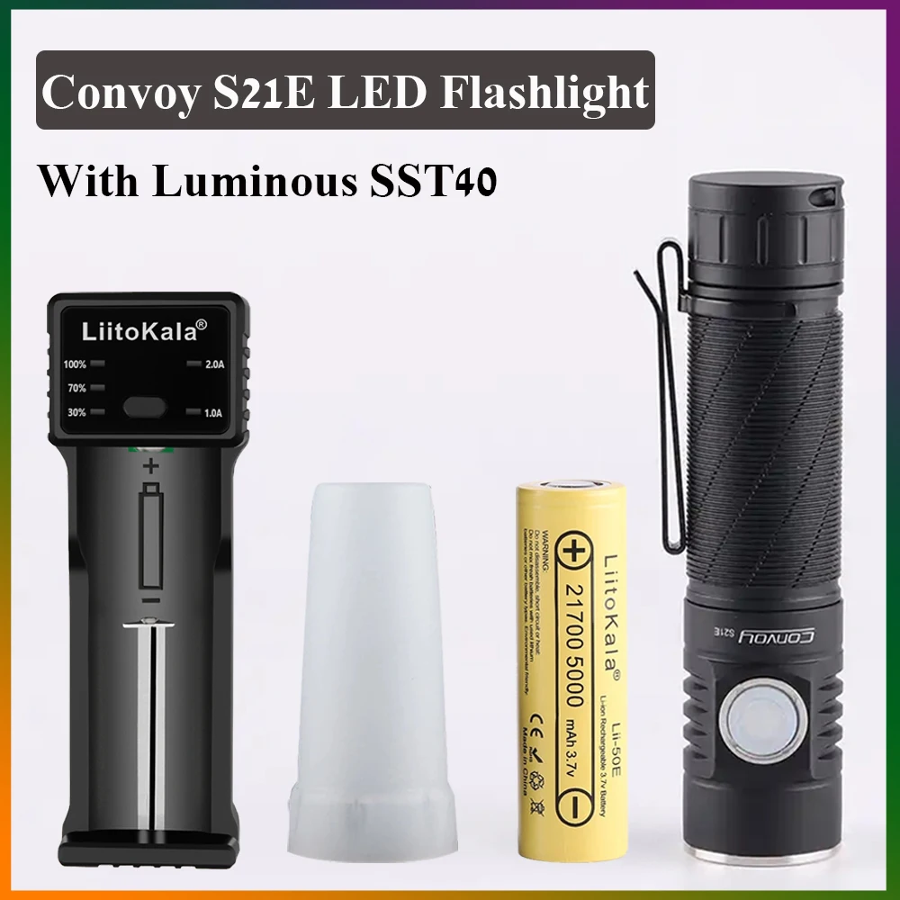 Convoy-linterna Led portátil S21E con luz SST40, iluminación para bicicleta al aire libre, senderismo, Camping