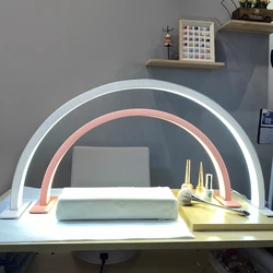 LED Half Moon Beauty Light Desktop Arch Ring Lamp Beauty Salon Curvd Lampa do tatuażu na rzęsy Lampka do pielęgnacji paznokci Lampa Half Moon.