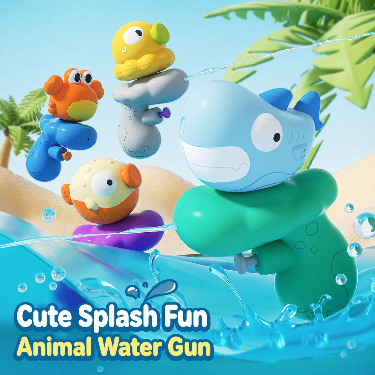 Children's Water Gun Octopus Shark Mini Water Gun Water Gun Outdoor Bath Toy
