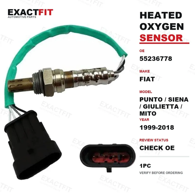 55236778 Oxygen O2 Lambda Sensor for Fiat Punto Siena Alfa Romeo Giulietta Mito OE 55218148 4-Wire Heated Upstream or Downstream