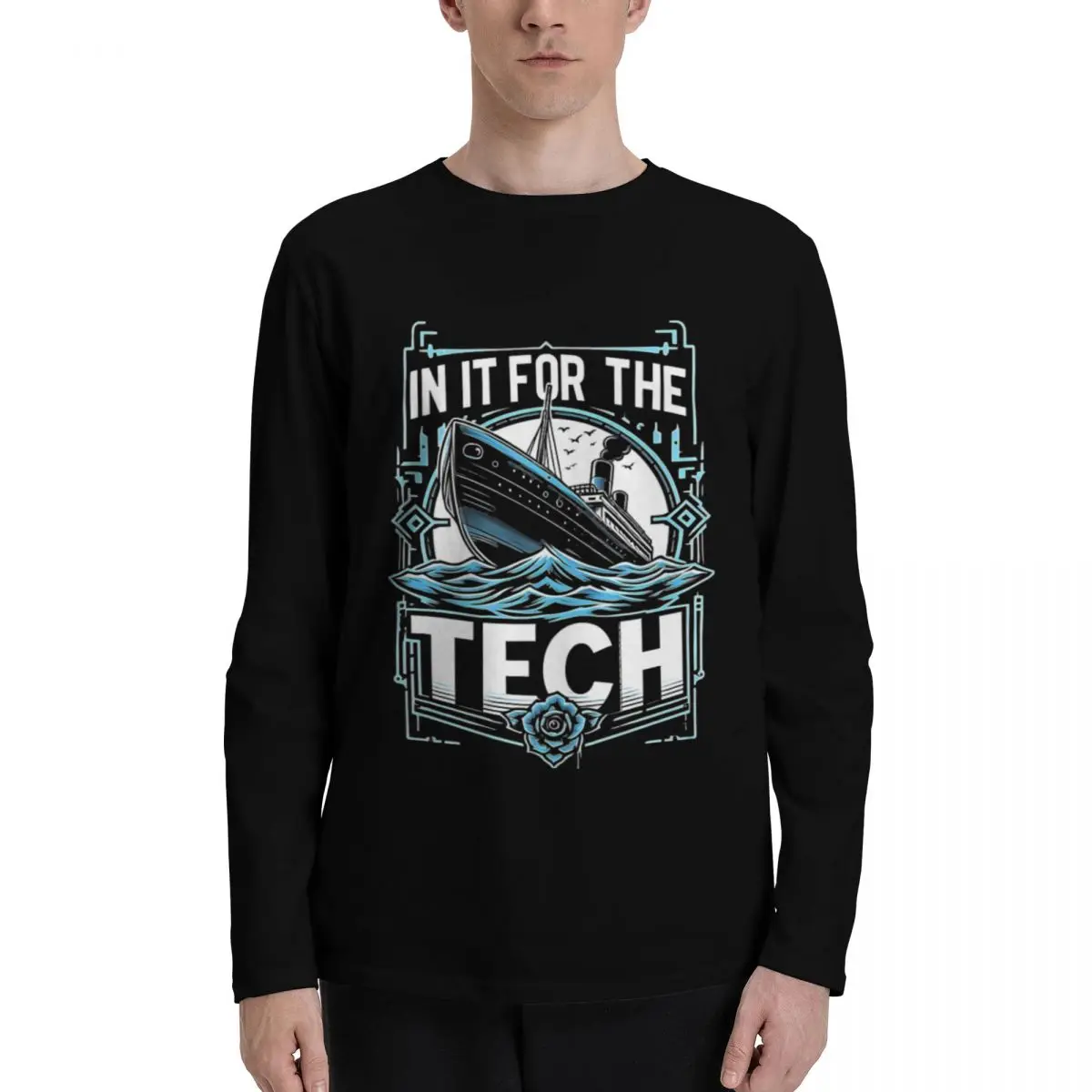 

Trendy Men's Long-Sleeve Tee In It For The Tech Slim Fit, Breathable Comfort, Ideal for Casual Wear and Sports.