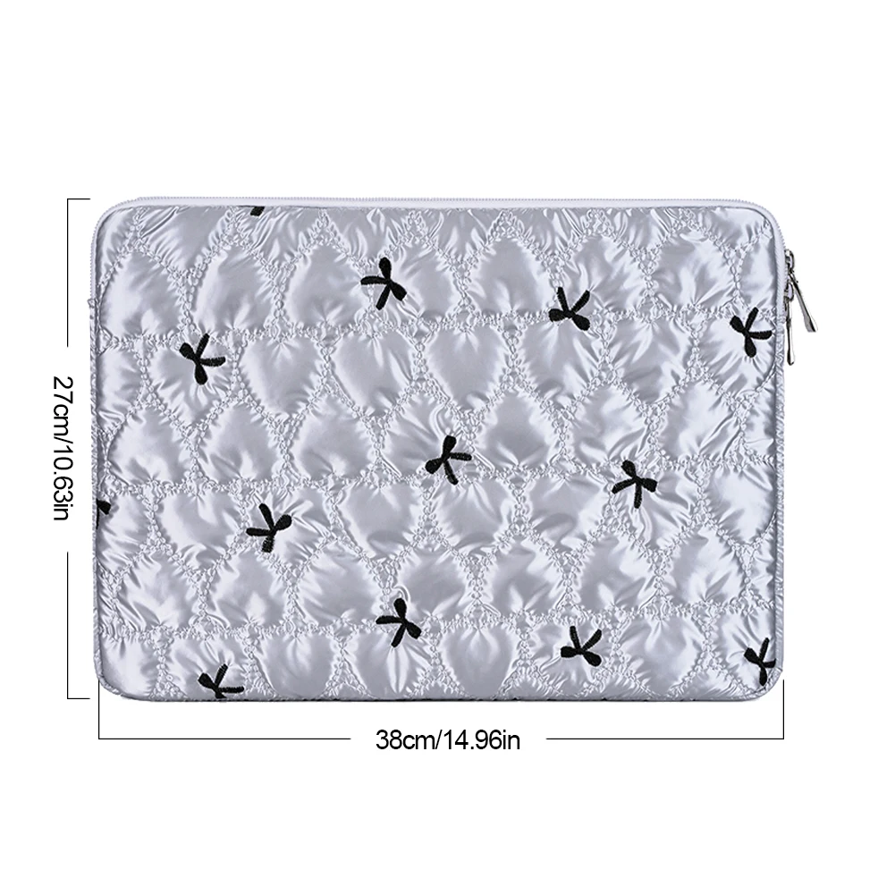 Cute Bow Preppy Laptop Sleeve Case Bag Within 15 Inch Kawaii Pad Computer Protect Case Pouch Cute Laptop Sleeve for MacBook iPad