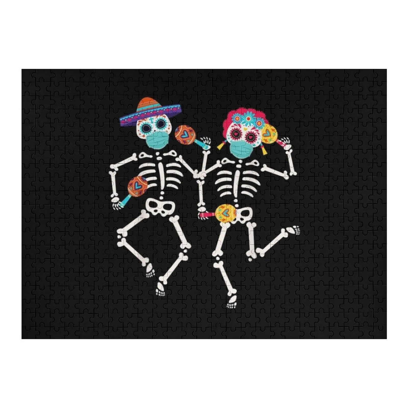 

День мертвых 2020, танцующий череп, головоломка, игрушки для детей и взрослых, деревянная персонализированная головоломка с детскими предметами