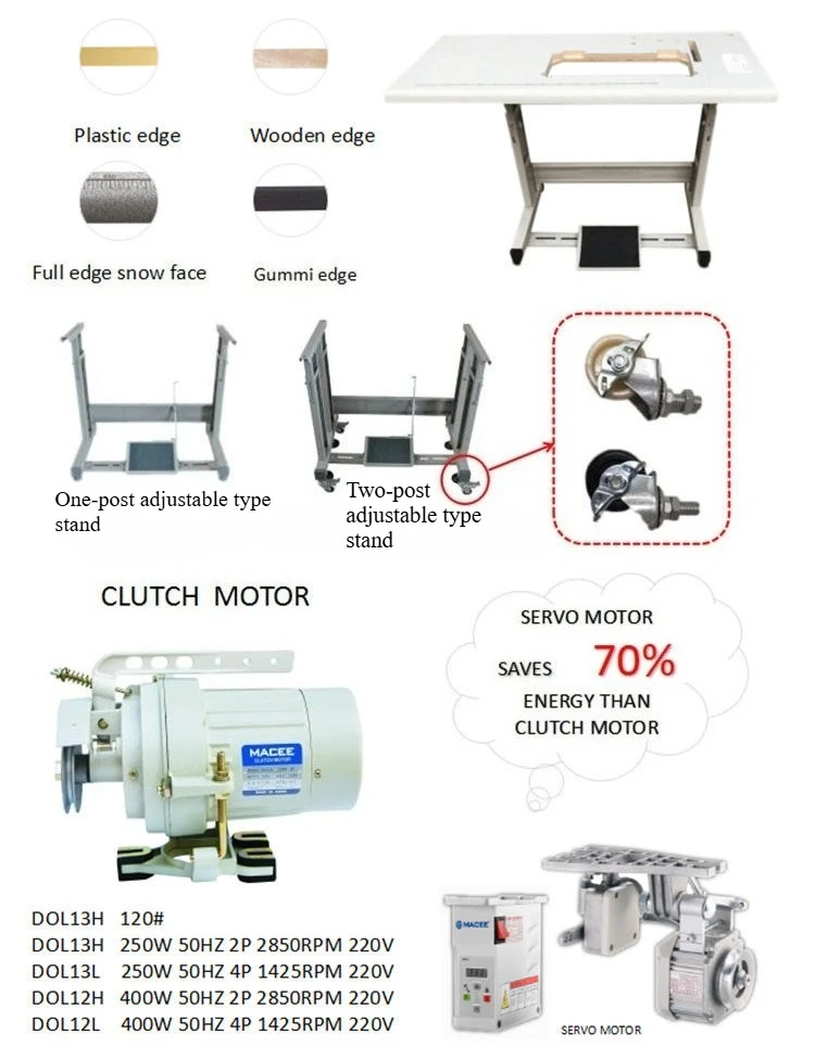 Sewing Machine Lockstitch Heavy Duty Walking Foot Cylinder Bed Horizontal Feed Binding Single Needle  MC335A