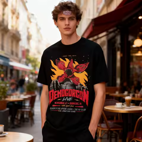 Eddie Munson The Demogorgon T Shirt Men Women Cannibal Flower Monster Print Fashion High Street High Quality Cotton T-shirts