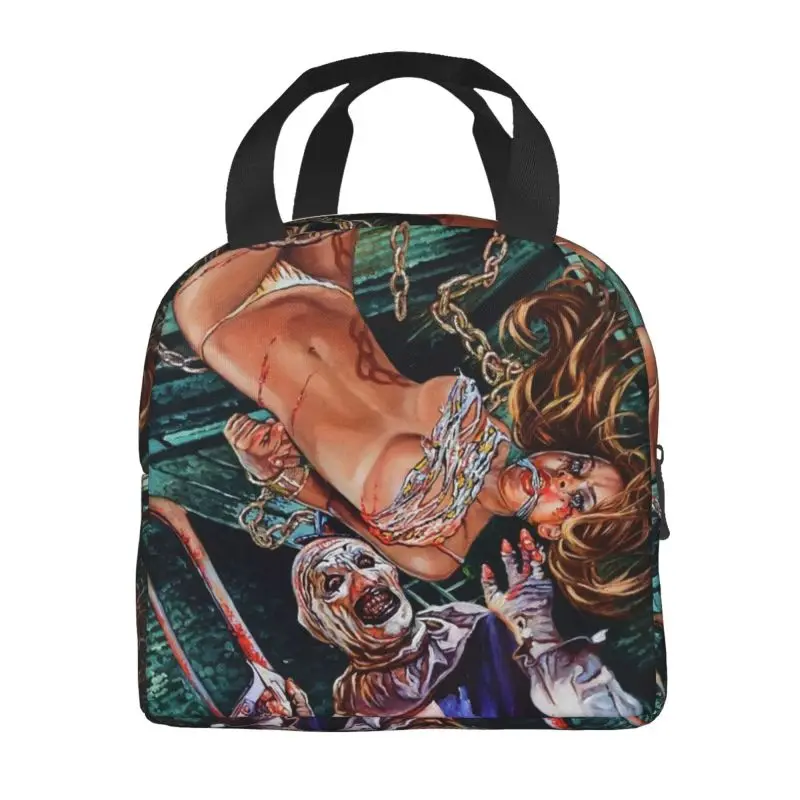 Custom Halloween Horror Movie Terrifier Lunch Bag Men Women Thermal Cooler Insulated Lunch Boxes for Student School