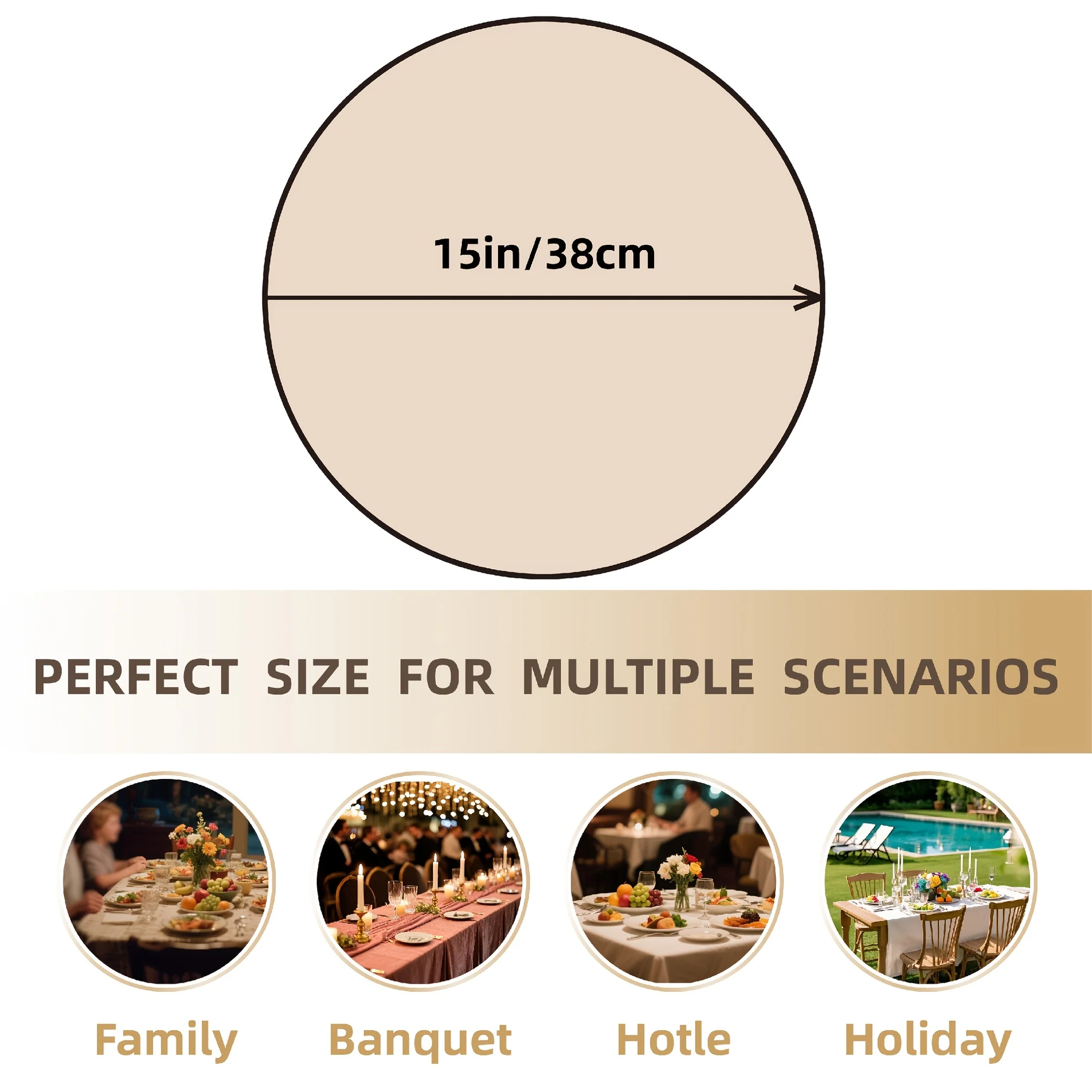 American Country Retro Style Small Hollow Round Solid Color Table Mats, Bowl and Plate, Cup, Non-slip Mat