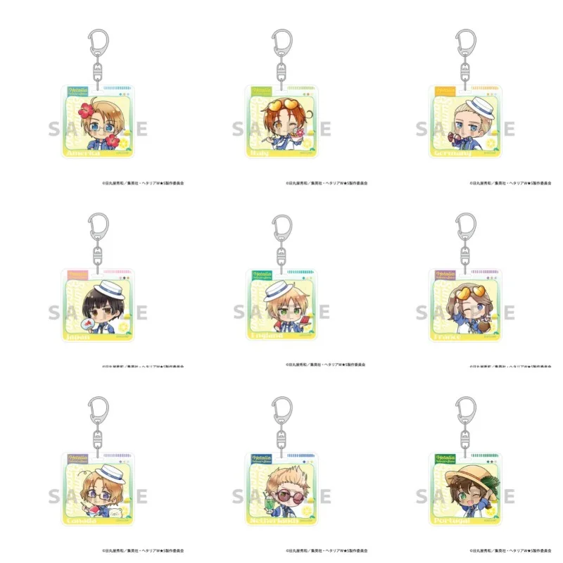 Hetalia World Stars Anime KeyChain ‌America NetherlandsMen Key Chain for Women Cartoon Cosplay Acrylic Keyring Pendant Gifts