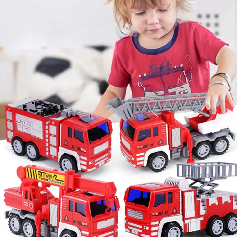 Funny ABS Fire Truck Toy Red Fire Ladder Car Sprinkler Truck Toys Classic Toy Large Fire Engine Toy Parent-child