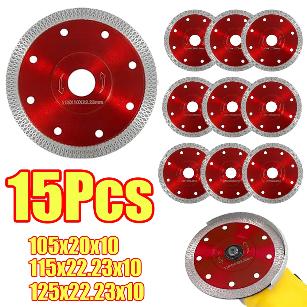 1-15-個のダイヤモンドドライカッティングブレードタイルカッティングブレードアングルグラインダータイル用セラミックタイルを切断するための磁器花崗岩大理石