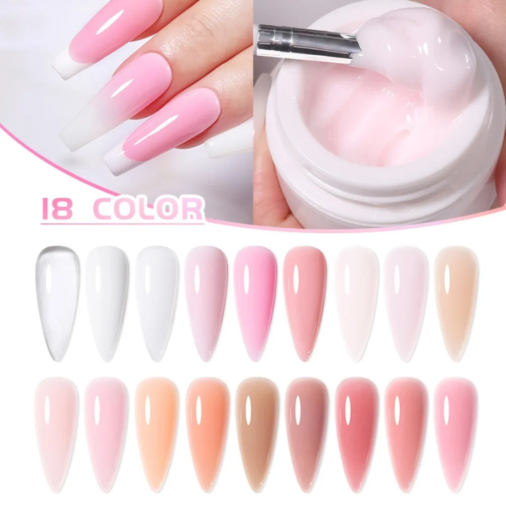 

XXEIJAYI 5ml Quick Extension Gel White Clear Acrylic UV Thermo Gel Soak Off Crystal Jelly Finger Hard Poly Nail Art Accessories