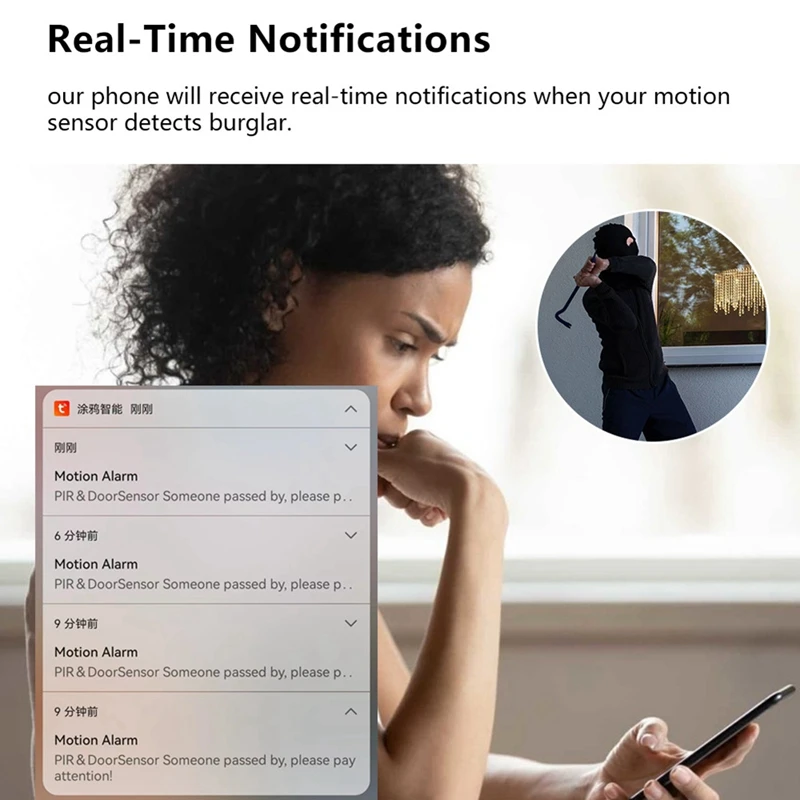 Sensore di contatto del sensore della porta Wifi per il rilevatore di apertura della porta magnetica Wireless di sicurezza domestica