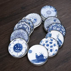 Blue and white porcelain tea plate wedding engagement table cake plate exquisite Dim sum plate ceramic anti iron coaster